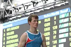 Alexej Rubcov na světovém poháru 2015 v boulderingu v Mnichově