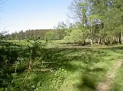 Pohled na místo zaniklé vesnice