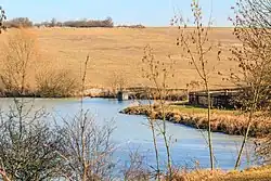 pohled na rybník nad mlýnem Prachovna u Seletic