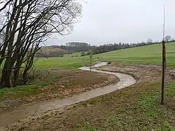 Rychtářský potok mezi vesnicí Podlesí a městem Budišov nad Budišovkou