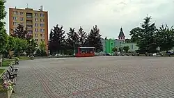 Náměstí Míru v Rychvaldě v červnu roku 2025