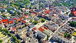 Letecký pohled na náměstí