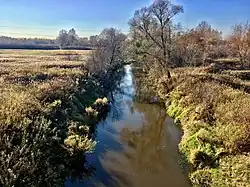 Řeka Łęg u vesnice Bojanów