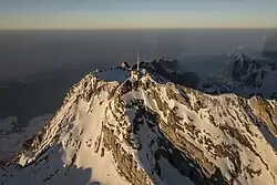 letecký pohled na vrchol Säntis