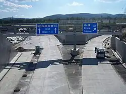 Konec S1 na křižovatce Korneuburg (ve výstavbě)