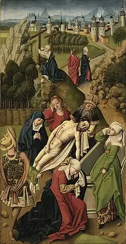 Ukládání Krista do hrobu, 15. století, Belgie