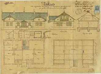 Původní výkres Šimákovy vily