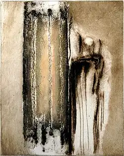 Sen o Řecku - Karyatida, kombinovaná technika 40x31 cm (1972)