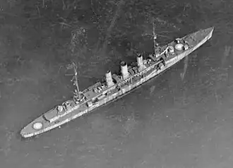 SMS Frankfurt jako cvičný cíl po předání USA.