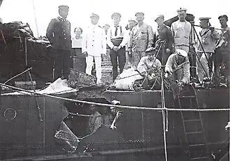 Tb.80T poškozená při ostřelování Porto Corsini