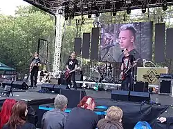 S.P.S. na koncertě v Praze-Braníku, zleva Holeček, Růžička, Landsinger, Sklenář