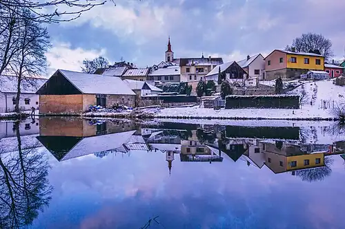 Strmilov, rybník Doležalův zájezek (prosinec 2017)