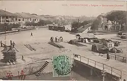 Cochinchine (Vietnam), Saigon, Boulevard Charner, Train Decauville
