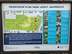 Mapa parku na informačním panelu