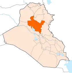 Umístění guvernorátu Saladdín v Iráku