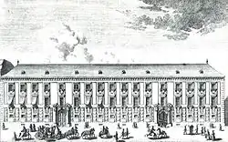 Někdejší Lichtenštejnský palác na Herrengasse ve Vídni na rytině Salomona Kleinera