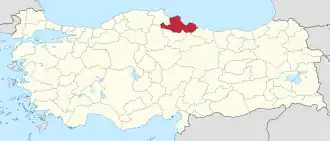 Lokasi Samsunská provincie