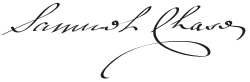 Samuel Chase, podpis