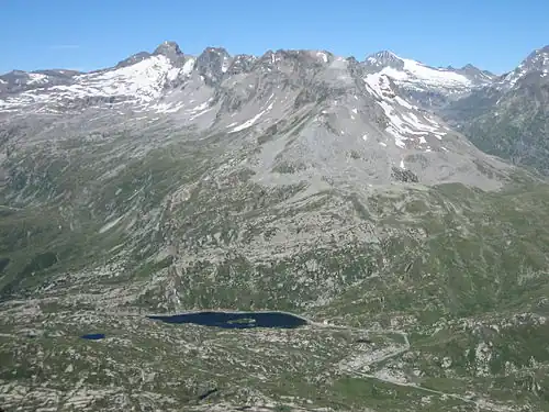 Vrchol průsmyku z Piz Uccello