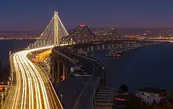 Východní část, starý a nový most, v roce 2013