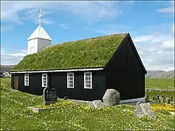 Sands kirkja patří mezi staré dřevěné kostely