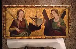 Svatá Matrona z Barcelony (vlevo) a svatá Eulalie (16. století, Katalánsko)