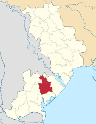 Poloha rajónu v Oděské oblasti