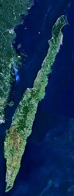 Satelitní snímek ostrova