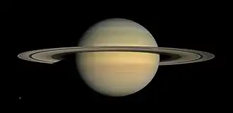 Saturn na snímku sondy Cassini (2008)