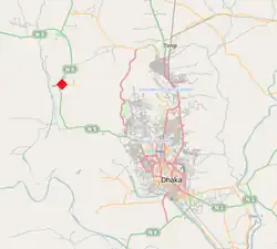 Poloha budovy a místo neštěstí (červeně)