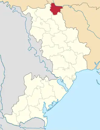 Poloha rajónu v Oděské oblasti