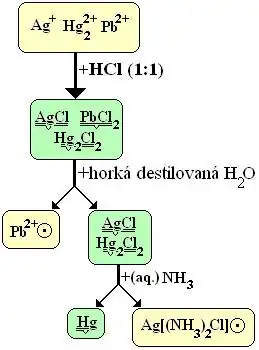Schéma rozdělení kationtů I. třídy