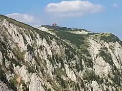 Schneealpe s chatou Schneealpenhaus od jihu