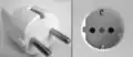 Zásuvka a původní vidlice normy schuko (typ F), německý typ