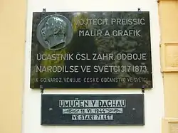 Pamětní deska V. Preissiga v obci Světec