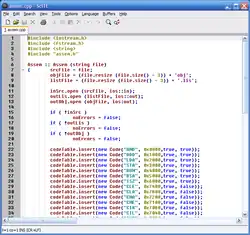Textový editor SciTE, který používá komponentu Scintilla