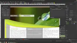 Pracovní plocha Scribus 1.4.6 na Linux Mint 18