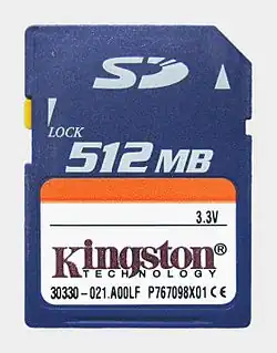 SD karta o velikosti 512 MB