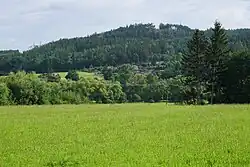 Sedlecká skála (469 m) - pohled od jihu, od šťáhlavského hřbitova (3).jpg