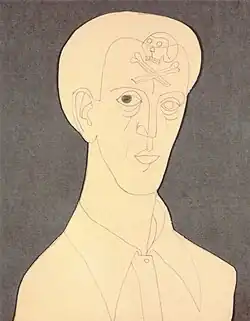 Önarckép koponyával, 1936