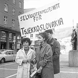 Demonstrace proti invazi vojsk Varšavské smlouvy do Československa, Bergen, Hordaland, 1968
