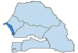 Arcidiecéze dakarská na mapě