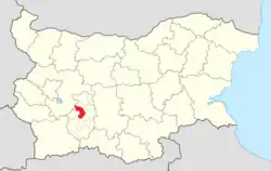 Obština na mapě Bulharska