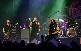 Sepultura na Wacken Open Air roku 2018. Zleva: Paulo Jr., Derrick Green, Andreas Kisser, Eloy Casagrande