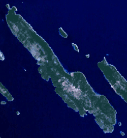 Satelitní pohled na ostrov