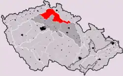 Severočeská tabule na mapě Česka