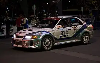 Lancerem Evolution V při rallye