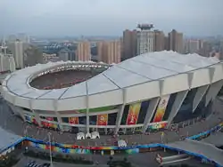 exteriér stadionu Shanghai Stadium