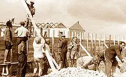 Výstavba opevnění vesnice v roce 1938