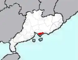 Šen-čen Shēnzhèn na mapě